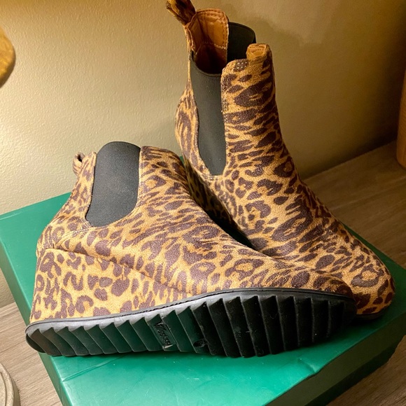 Leopard print wedges booties - Picture 6 of 8